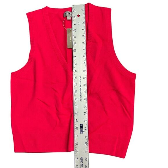 J CREW Sweater Vest WMNS L Hot Pink Cashmere Luxury Soft BS941 Valentines Spring - Picture 3 of 9
